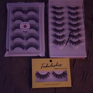 Kara Beauty False Eyelashes Set 3. One pack was open and one lash missing